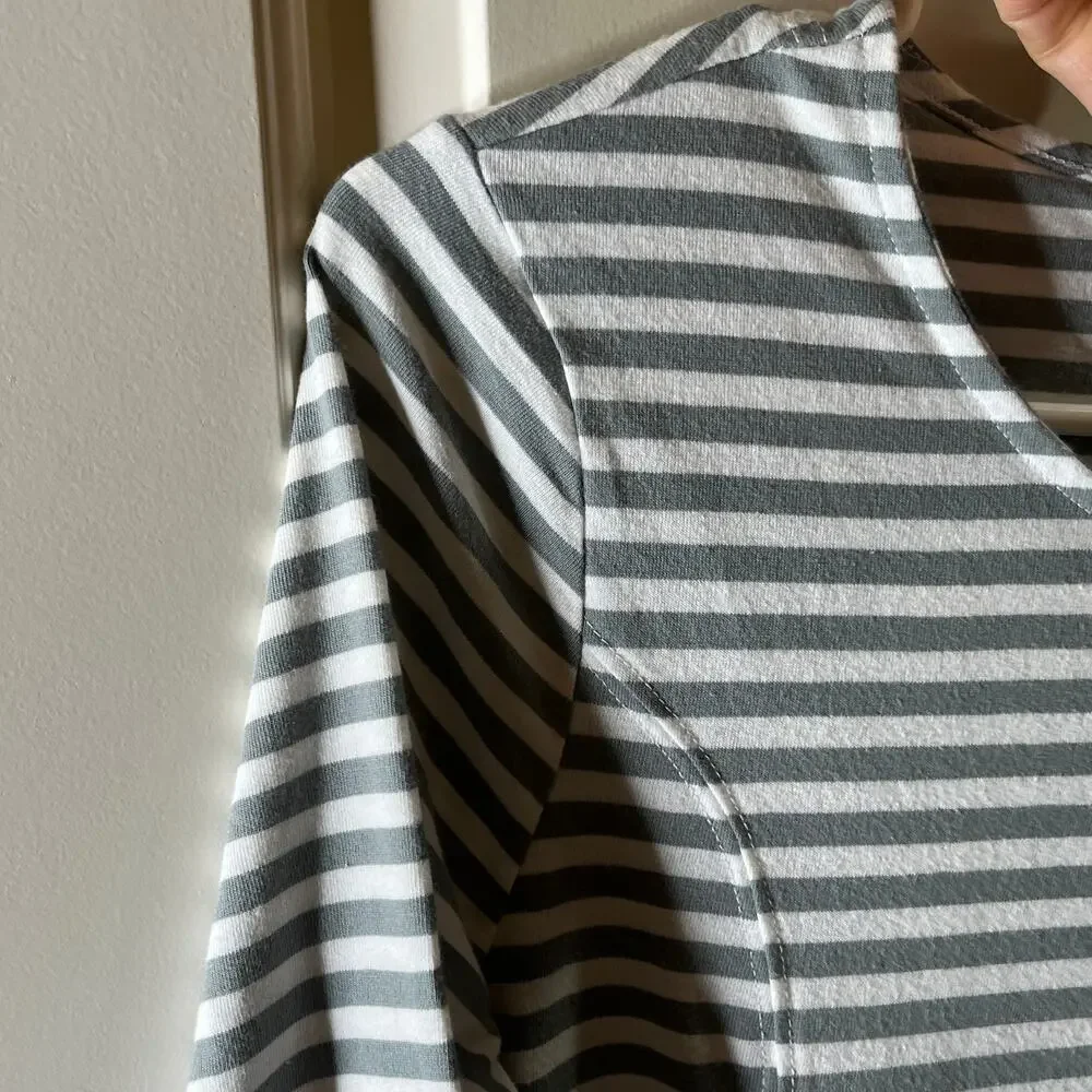 Faded Glory Gray White Striped Girls Dress XL